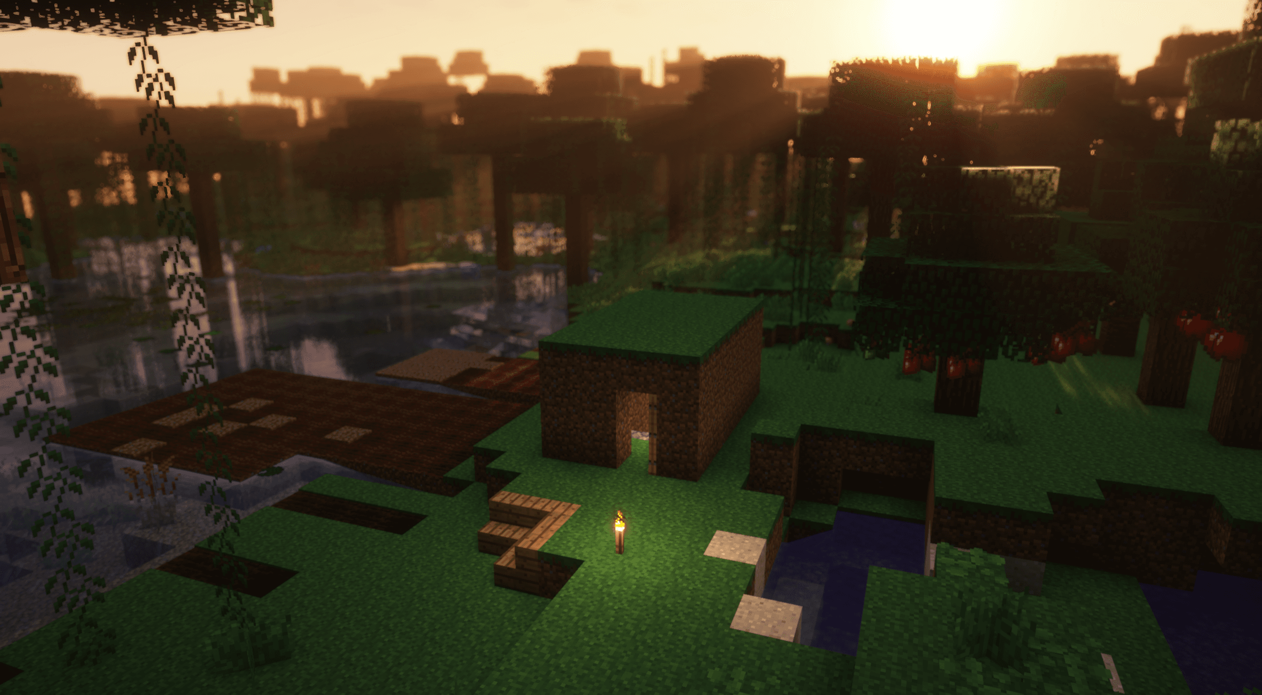 A dirt house in Minecraft