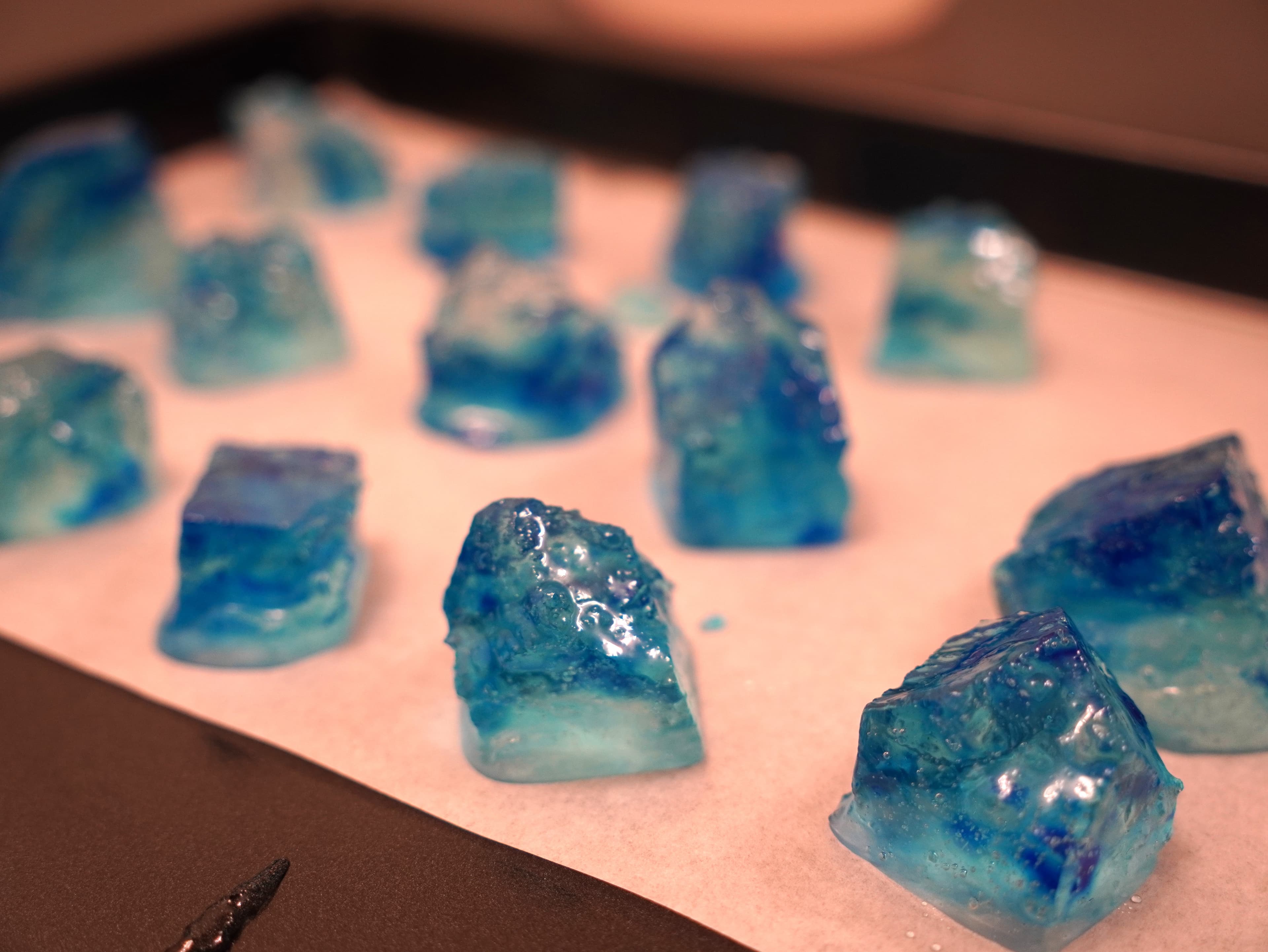 Blue Jello Cubes